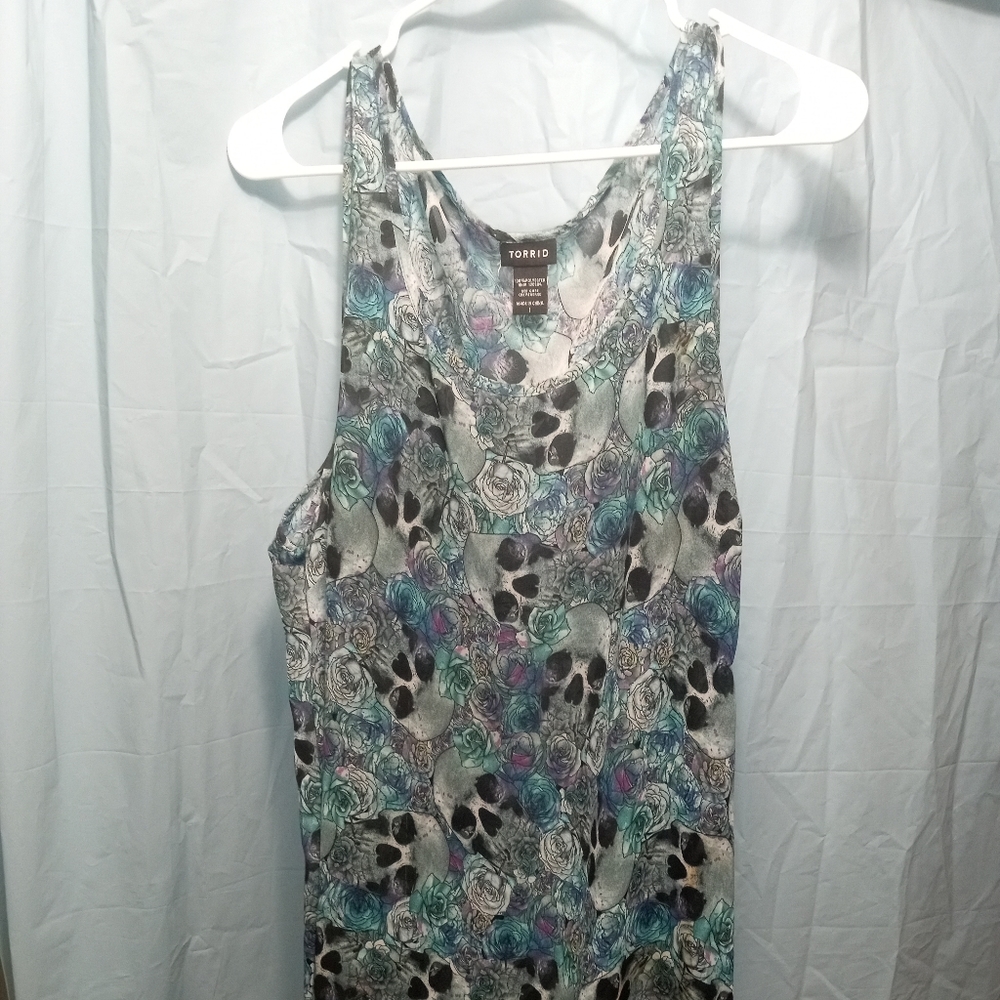 Torrid mesh skull tank top